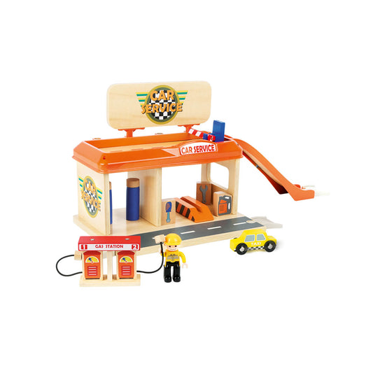Auto repair shop with gas station