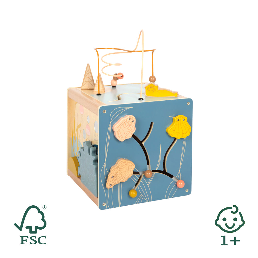 Seaside Motor Skills Cube – Wooden Learning Toy