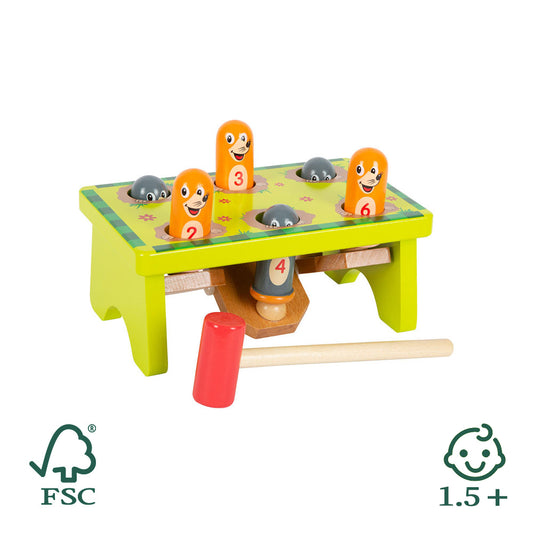 Holz - Klopfspiel für Kinder: "Hau den Maulwurf"