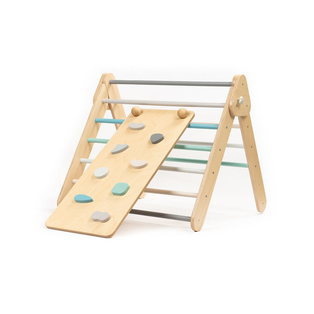 Schwedisch Sprossenwand und Kletterdreieck Set 2in1