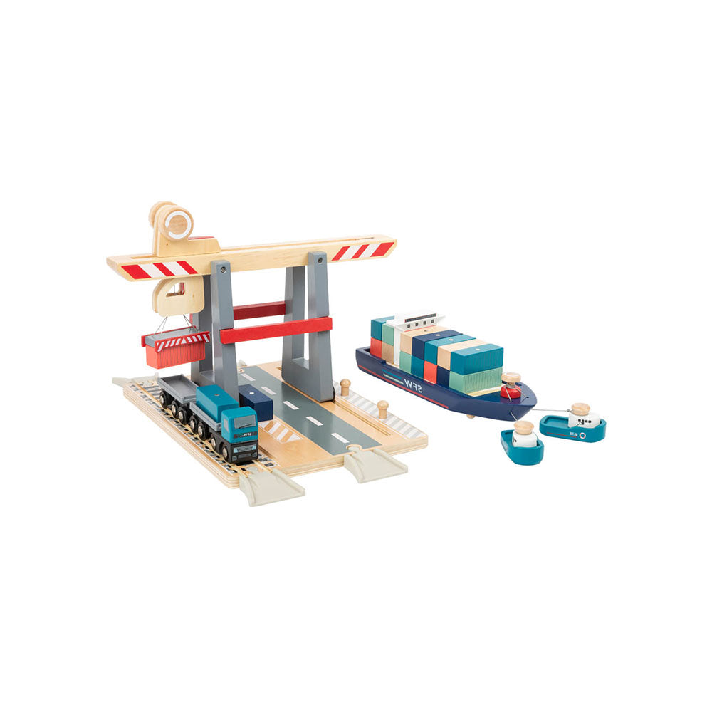 Container Terminal mit Zubehör für Holzeisenbahnen & Autos