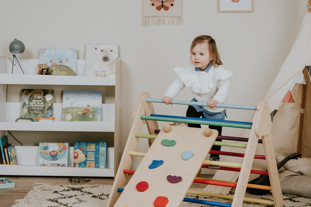 Schwedisch Sprossenwand und Kletterdreieck Set 2in1